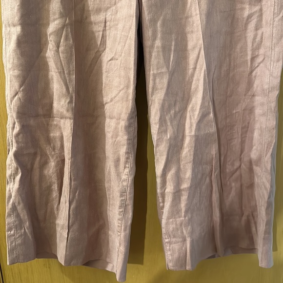 Level 99 Women’s Linen Cropped Wide Leg Pants Red Pink Size 28 - Picture 5 of 13